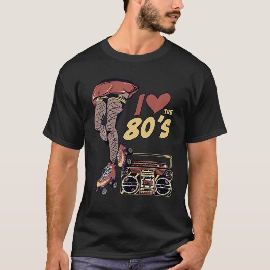 T-shirt Retro Rollerskates Funny 80'S Roller Disco Patinag (Devant)
