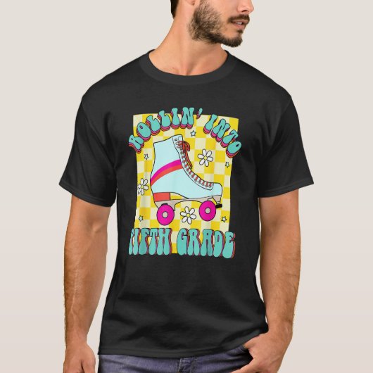T-shirt Retro Rollin' Into Fifth Grade Roller Skate Back T (Devant)
