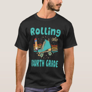 T-shirt Retro Rolling En Quatrième Année Retour À L'École
