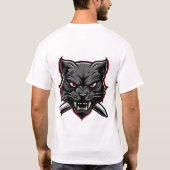 T-shirt rétro Rose tatouage noir Panther Dagger (Dos)