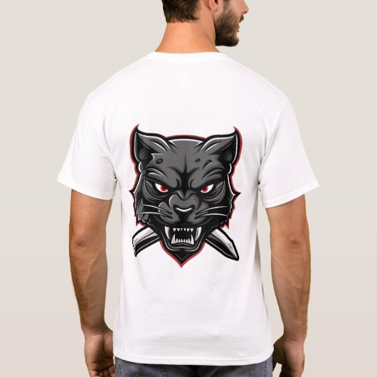 T-shirt rétro Rose tatouage noir Panther Dagger (Dos)