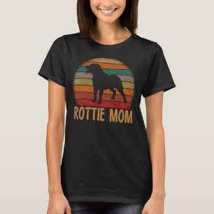 T-shirt Retro Rottweiler Mom Rott Dog Mother Pet Dog Rotti