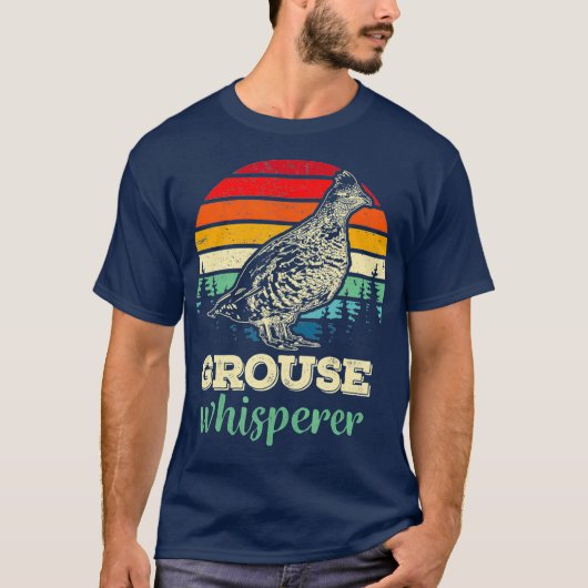 T-shirt Retro Ruffed Grouse Whisperer Oiseau chasse cadeau (Devant)