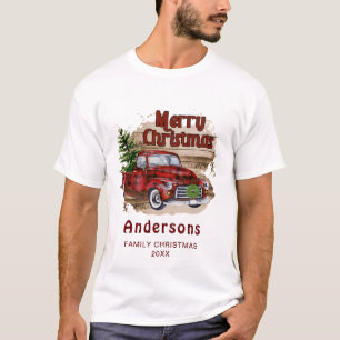 T-shirt Retro Russe Noël Buffalo Red Truck Holiday