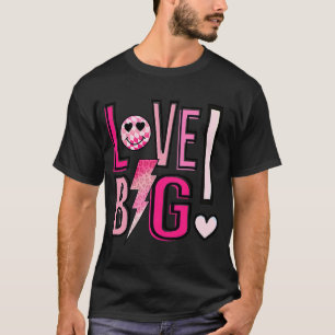 T-shirt Retro Saint Valentin Amour Big Happy Face Lightnin