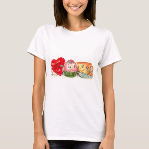 T-shirt Rétro Saint-Valentin vintage de petit gâteau et de