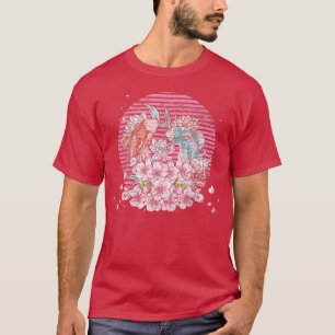 T-shirt Retro Sakura Taisho Sanke Koi Poisson Fleur de cer