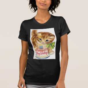T-shirt Rétro salutation vintage de gâteau d'anniversair