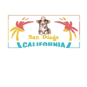 T-shirt Retro San Diego California Australian Shepherd
