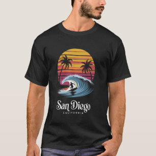 T-shirt Retro San Diego Californie Ambiance Plage Été Paus