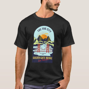 T-shirt Retro San Francisco California Golden Gate Bridge