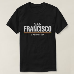 T-shirt Rétro San Francisco Californie Rayure Vintage