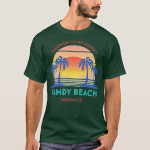 T-shirt Rétro Sandy Beach Chérish Chaque coucher de soleil