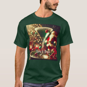 T-shirt Retro Santa Noël Martini verte des années 50