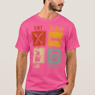 T-shirt Rétro Sarcastique pour bûcheron Manger Sleep Répét