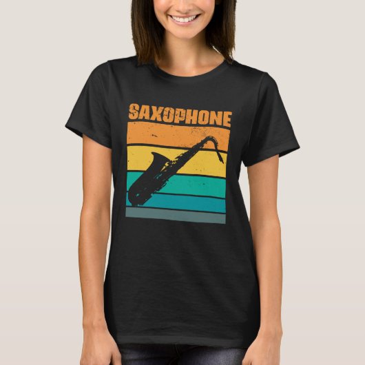T-shirt Retro Saxophone Vintage Musical Instrument Saxopho (Devant)