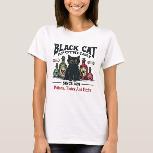 T-shirt Rétro Scary Chat noir Apothecary Wicca