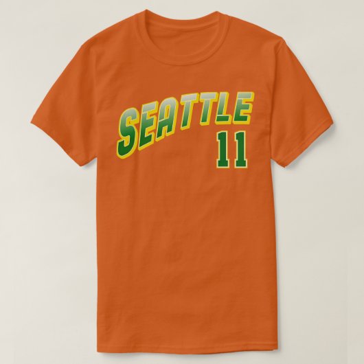 T-shirt Retro Seattle Numéro 11 1 (Design devant)