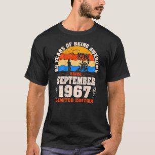 T-shirt Rétro Septembre 1967 55 Ans Pêche 55th Bir