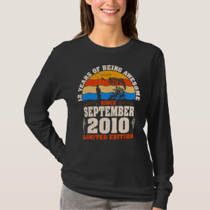 T-shirt Retro Septembre 2010 12 Ans Pêche 12ème Bir