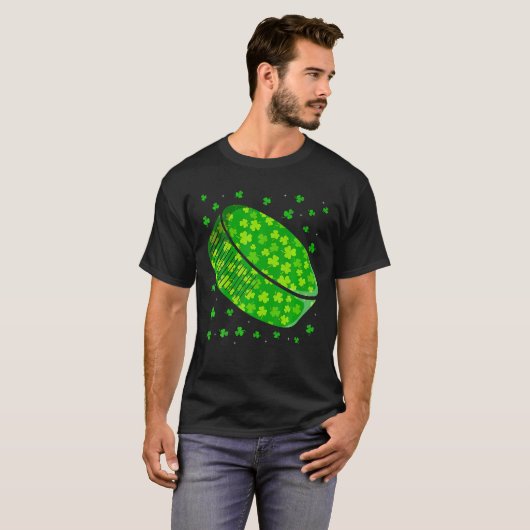 T-shirt Retro Shamrock Hockey Sport St. Patrick's Day Coût (Devant entier)