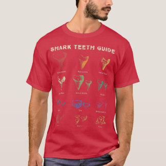 T-shirt Retro Shark Teeth Guide Fossil Tooth Collector