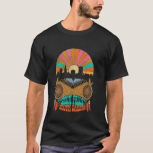 T-shirt Rétro Sioux Falls Dakota du Sud Coucher de soleil