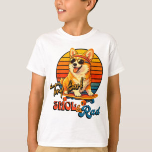 T-shirt Retro Skate Corgi – Tony Bark™ – Smol & Rad