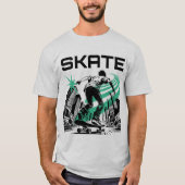 T-shirt Retro Skateboarder Night Ride (Devant)