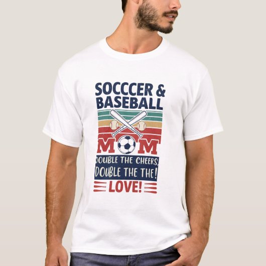 T-shirt Retro Soccer & Baseball Mom (Devant)
