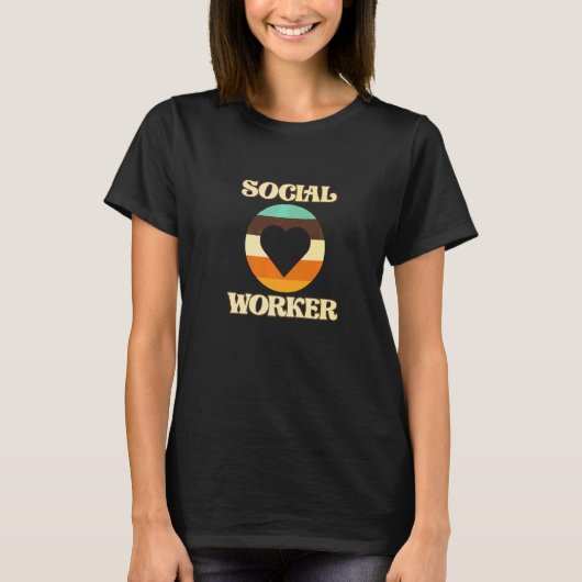 T-shirt Retro Social Worker Heart Fier Mois du travail soc (Devant)