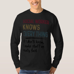 T-shirt Retro Social Worker sait tout Vintage Sarca