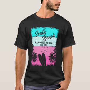 T-shirt Retro South Beach Miami Floride Fl Souvenirs Cadea