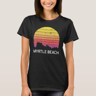 T-shirt Retro South Carolina City Myrtle Beach Skyline Vin