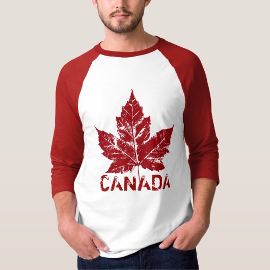 T-shirt Rétro souvenir frais de feuille d'érable du Canada (Devant)