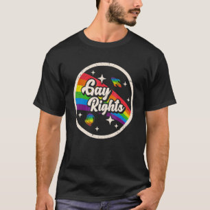 T-shirt Retro Space Gay Rights Lgbt Rainbow Astronaut Vint