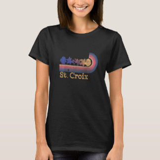 T-shirt Retro St Croix Tropical Flowers 80's Style Surfing
