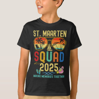 T-shirt Rétro St. Maarten Croisière Vacances 2025 Famille