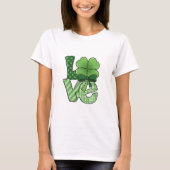T-shirt Retro St Patrick's Day Love Clover Green Plaid  (Devant)
