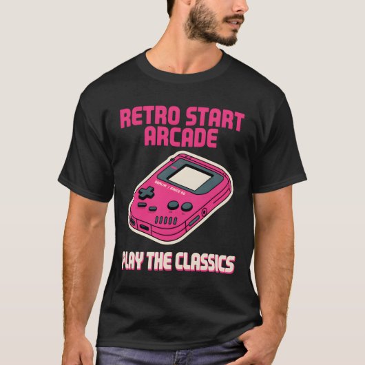 T-shirt Retro Start Arcade (Devant)