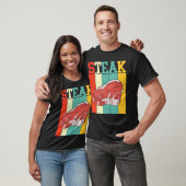 T-shirt Retro Steak Raw Steak Viande Nourriture Viande de  (Unisexe)