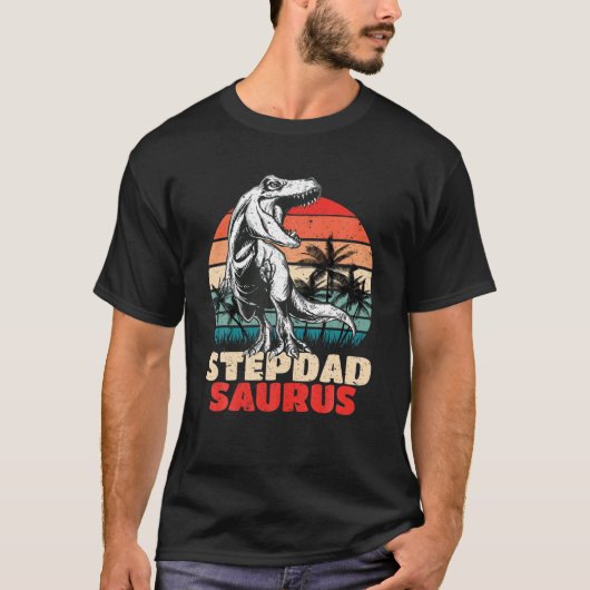 T-shirt Retro Stepdadsaurus Rex Funny Stepdad Saurus Dinus (Devant)