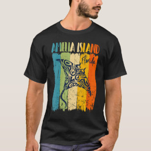 T-shirt Retro Stingray Amelia Island Floride Thème Amis