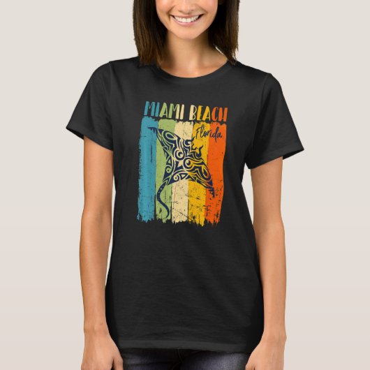 T-shirt Retro Stingray Miami Beach Floride Thème Amis F (Devant)