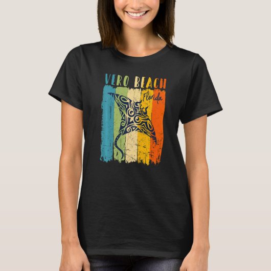 T-shirt Retro Stingray Vero Beach Floride Thème Amis Fa (Devant)