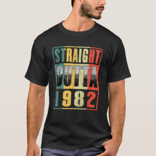 T-shirt Retro Straight Outta 1982 Cadeau d'anniversaire po