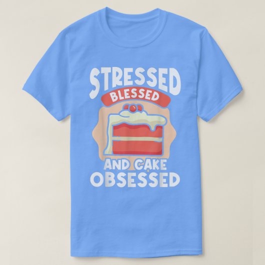 T-shirt Retro Stress Bienheureux Et Gâteau Obsédé Amour Ba (Design devant)