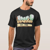 T-shirt Retro Style Cleveland Ohio Lettering With Skyline  (Devant)