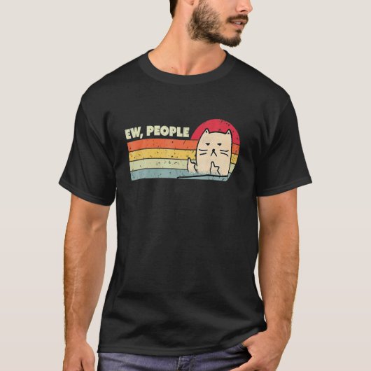 T-shirt Retro Style Ew People Cat   Cat (Devant)