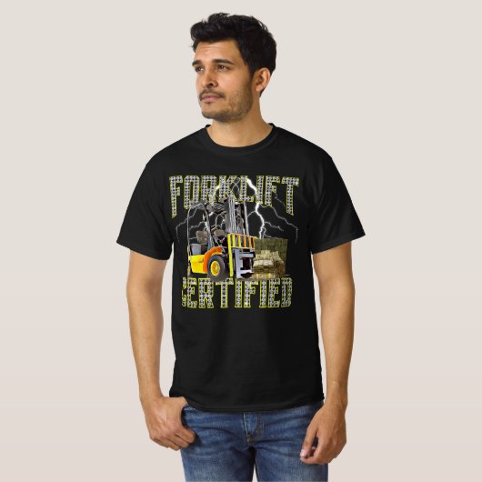 T-shirt Retro style Funny Forclift Operator Forklift (Devant entier)